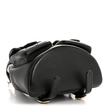 Chanel Calfskin Quilted Mini Duma Pockets Drawstring Backpack Black 4 of 14