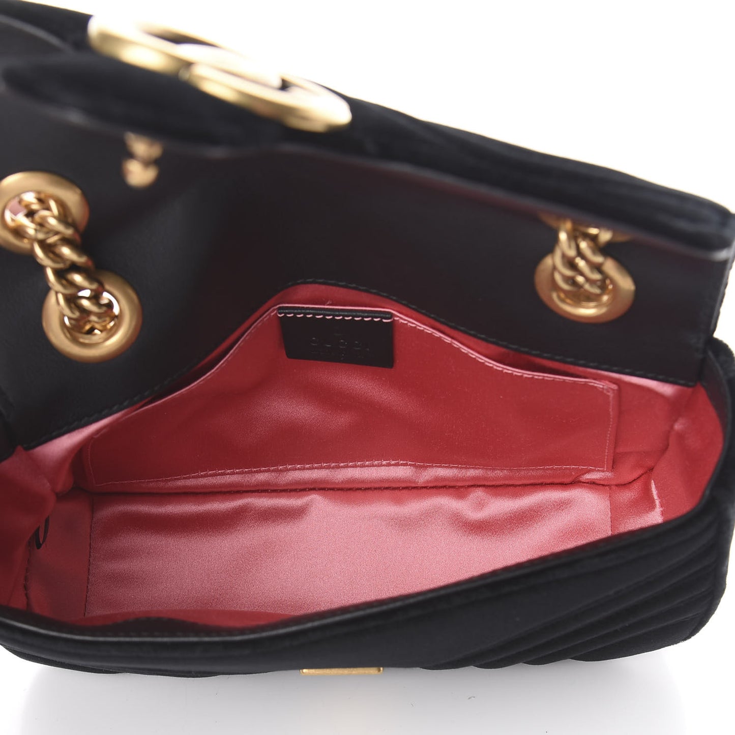 Velvet Matelasse Mini GG Marmont Shoulder Bag Black