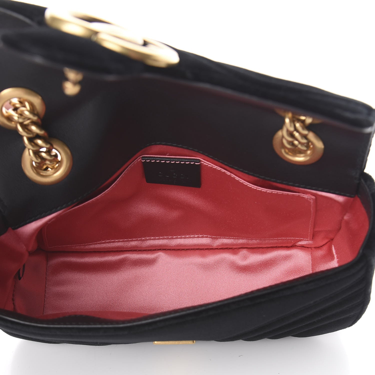 Gucci Velvet Matelasse Mini GG Marmont Shoulder Bag Black 4 of 7