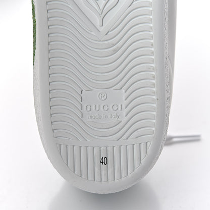 Gucci Calfskin Interlocking G Womens New Ace Sneakers 40 White Red Flame Green 7 of 9