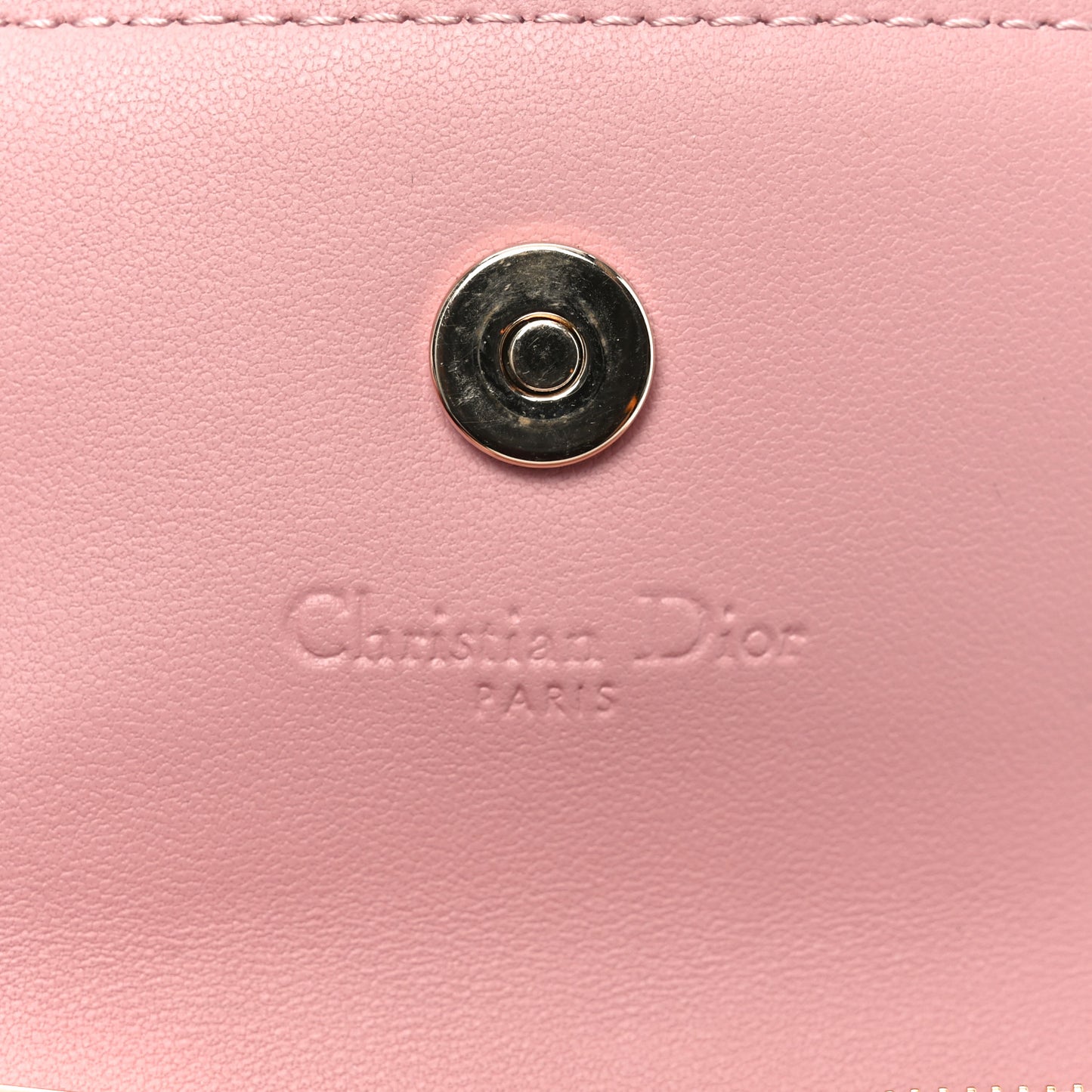 Lambskin Cannage Miss Dior Glycine Wallet Pink