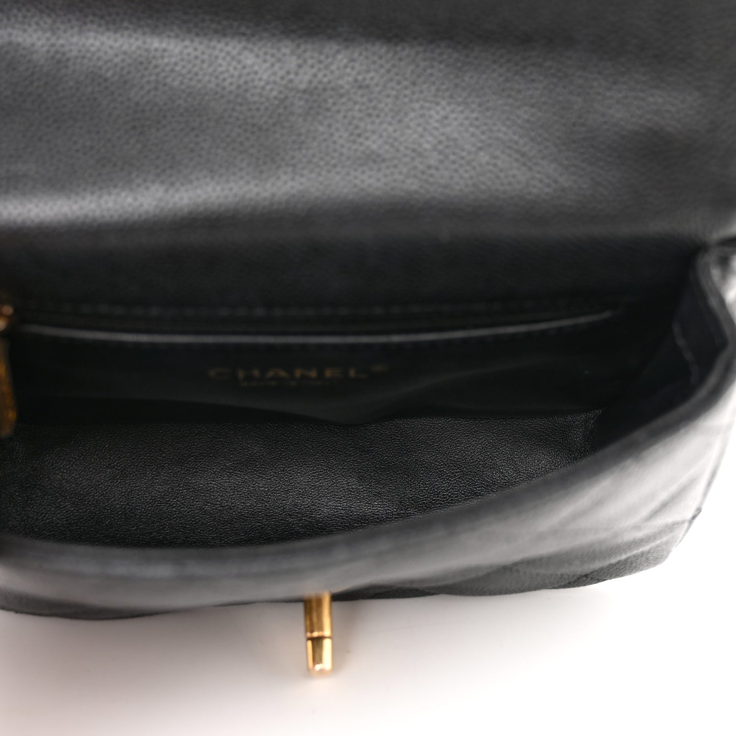Caviar Quilted Mini Sweetheart Flap Black