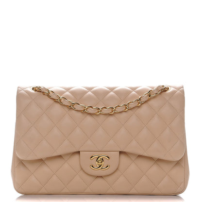 Chanel Lambskin Quilted Jumbo Double Flap Beige Clair 1 of 9