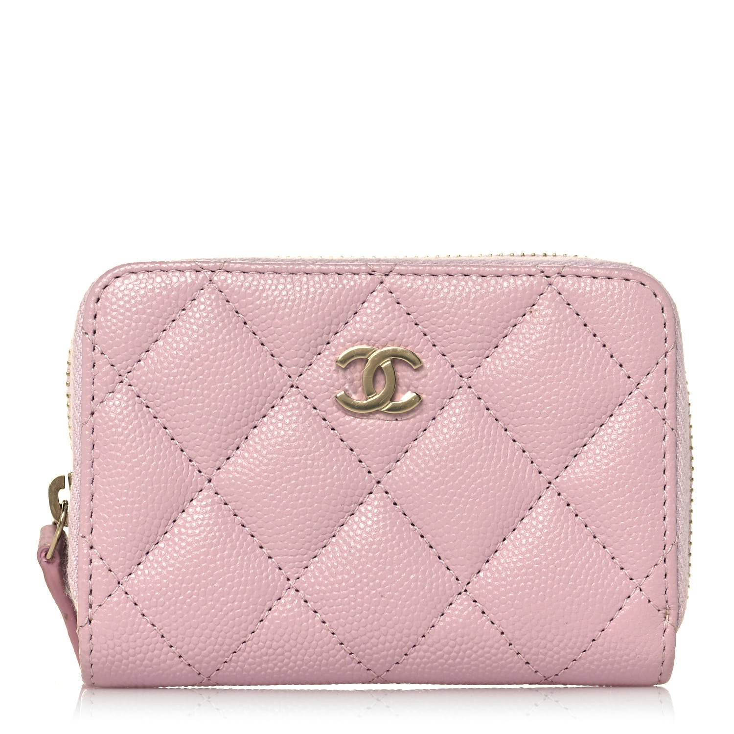 Chanel Caviar Quilted Zip Coin Purse Light Pink 1 of 13