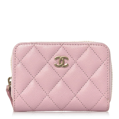 Chanel Caviar Quilted Zip Coin Purse Light Pink 1 of 13
