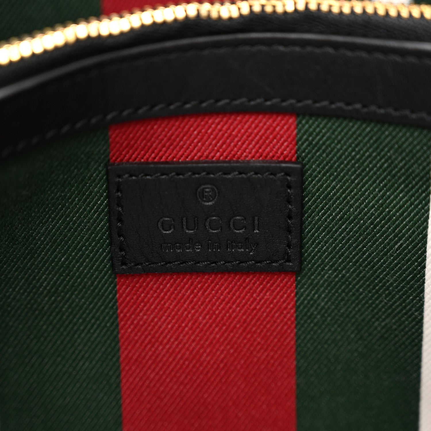 Gucci GG Supreme Monogram Medium Emblem Bucket Bag Beige Dark Brown Black 6 of 12