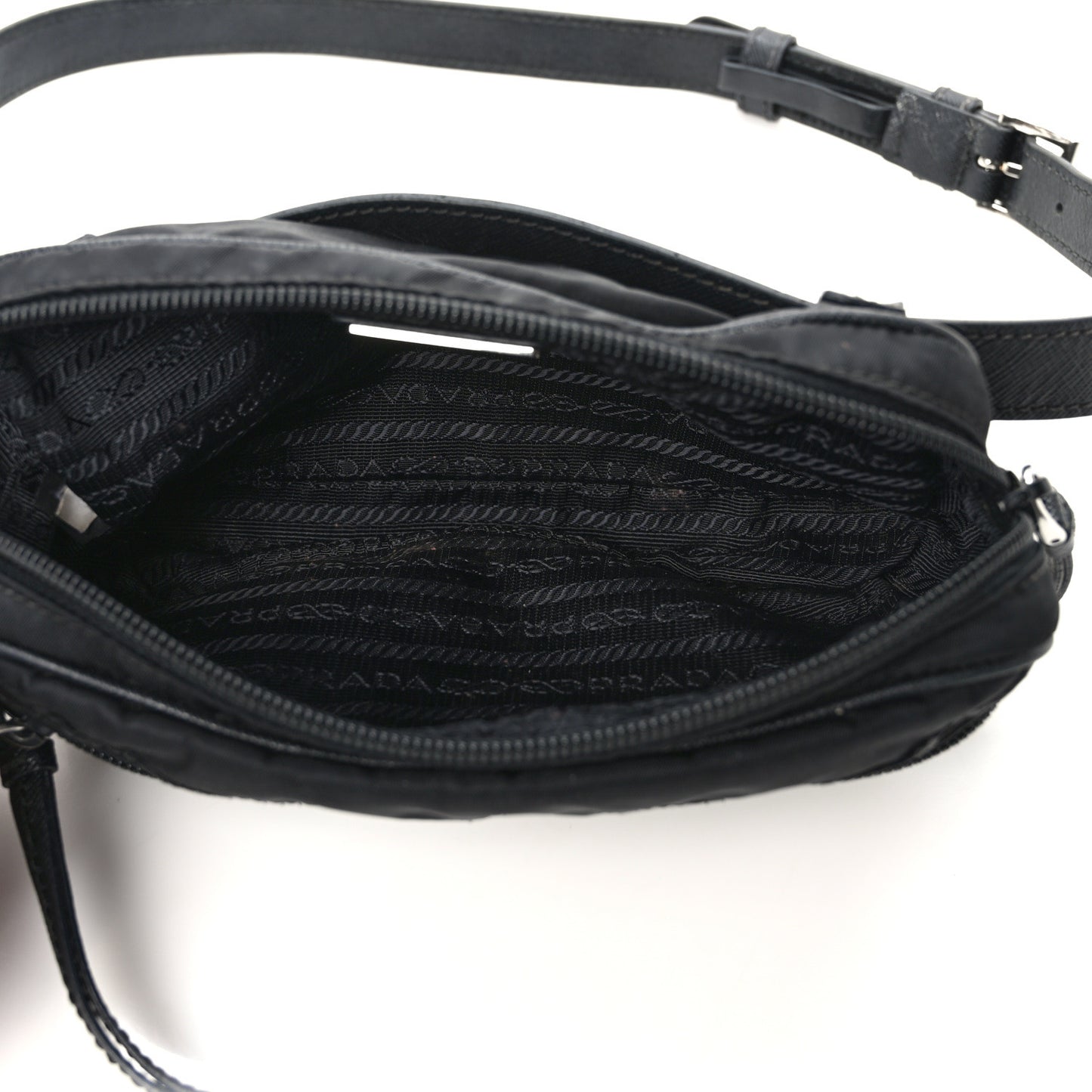 Tessuto Nylon Saffiano Belt Bag Black