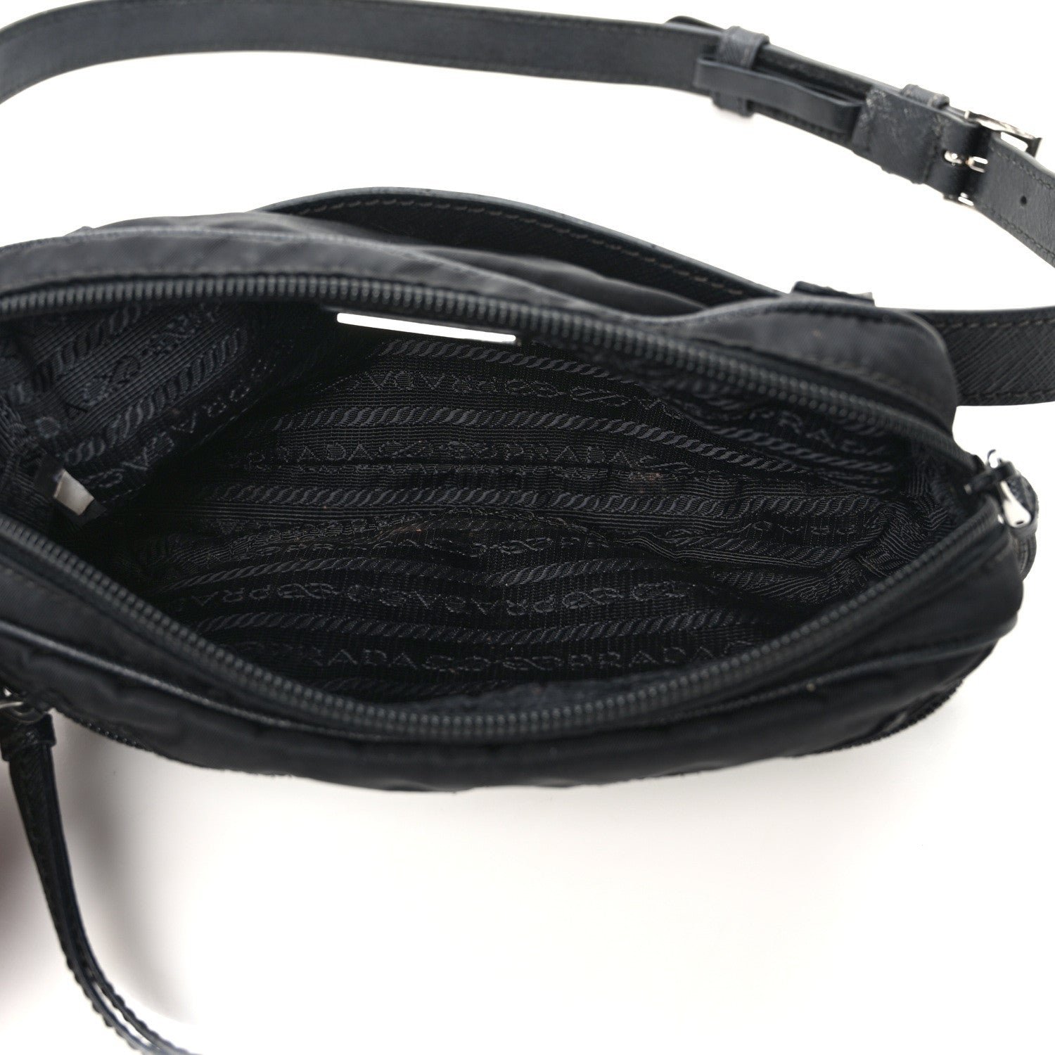 Prada Tessuto Nylon Saffiano Belt Bag Black 5 of 13