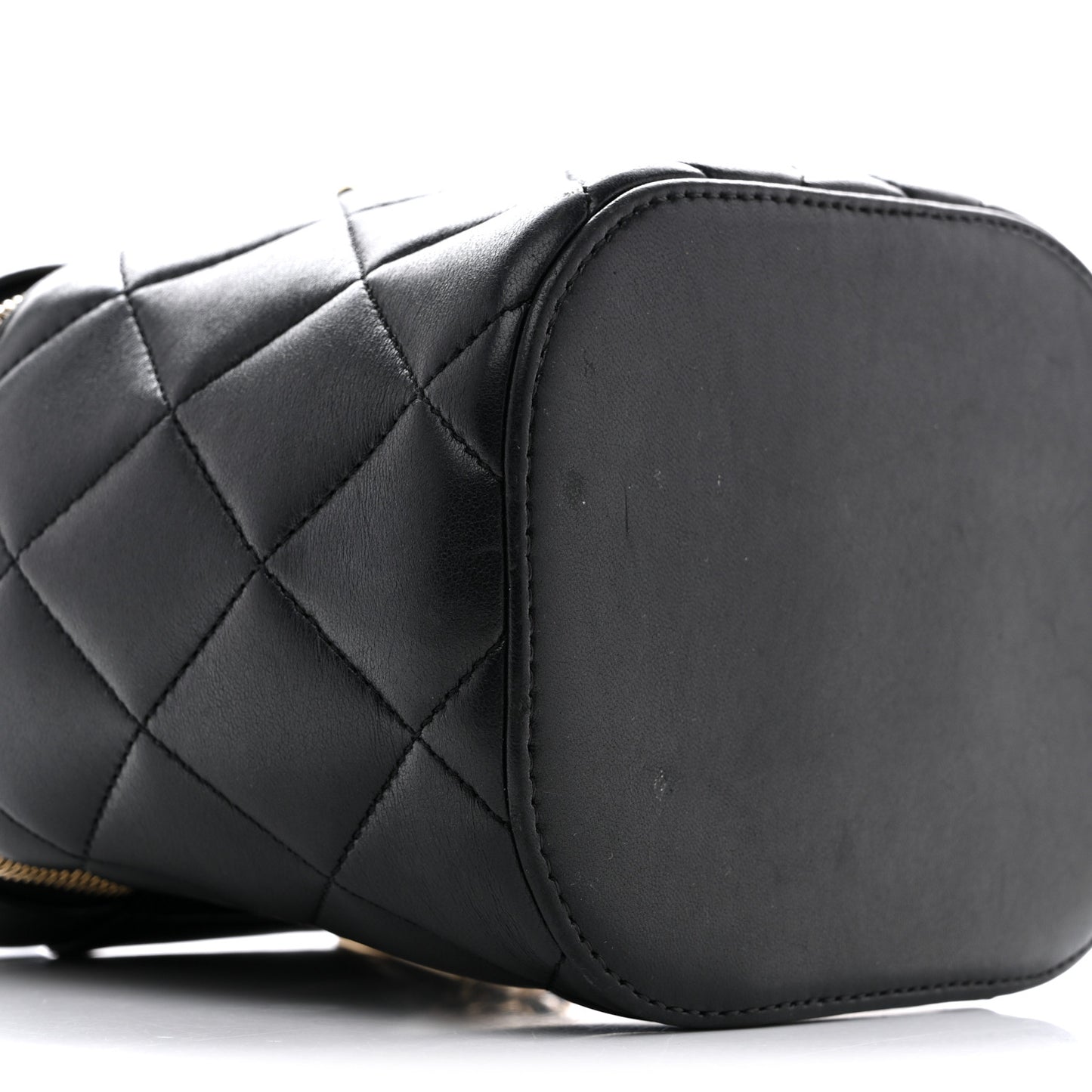 Lambskin Quilted Trendy Vanity Case Black