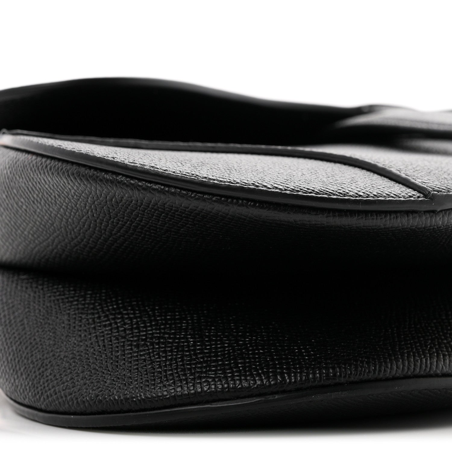 Christian Dior Grained Calfskin Saddle Bag With Strap Black 8 of 10