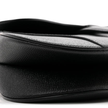 Christian Dior Grained Calfskin Saddle Bag With Strap Black 8 of 10