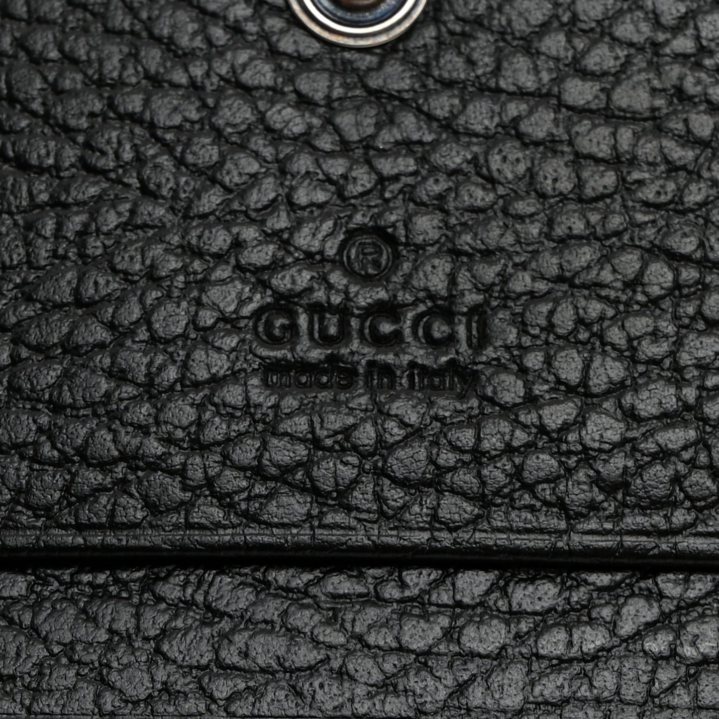 Dollar Calfskin Enamel Monochrome GG Marmont Card Case Black