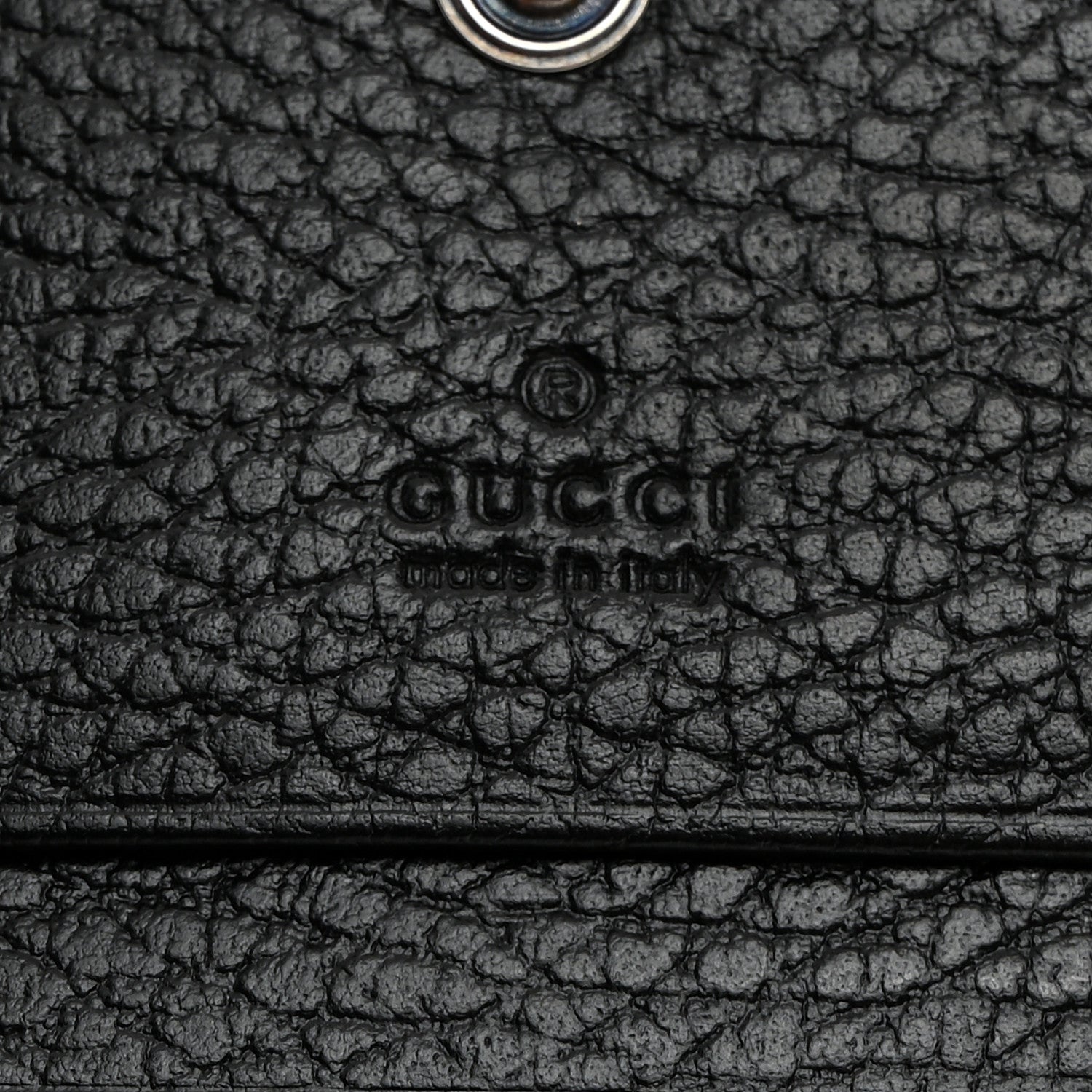 Gucci Dollar Calfskin Enamel Monochrome GG Marmont Card Case Black 6 of 8