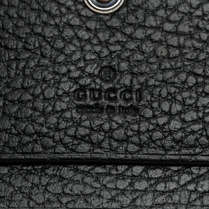 Gucci Dollar Calfskin Enamel Monochrome GG Marmont Card Case Black 6 of 8