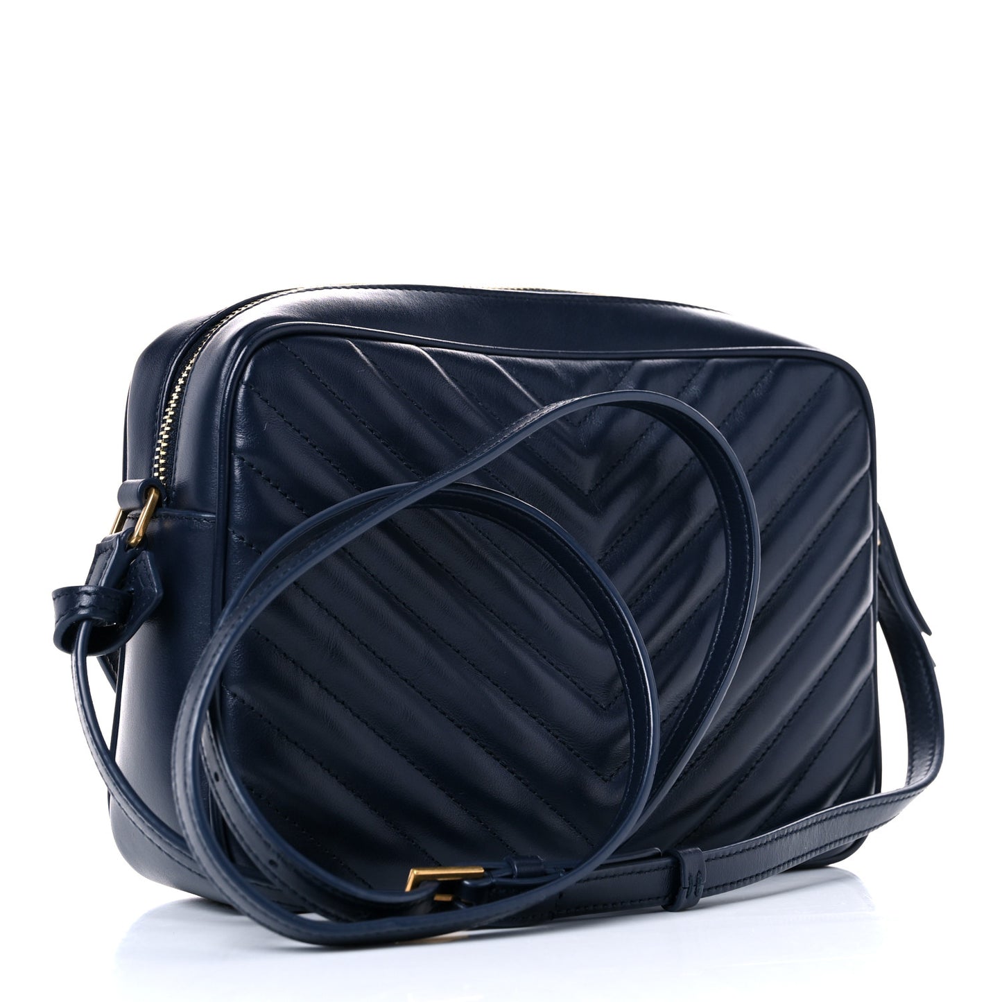 Calfskin Matelasse Monogram Lou Camera Bag Deep Marine