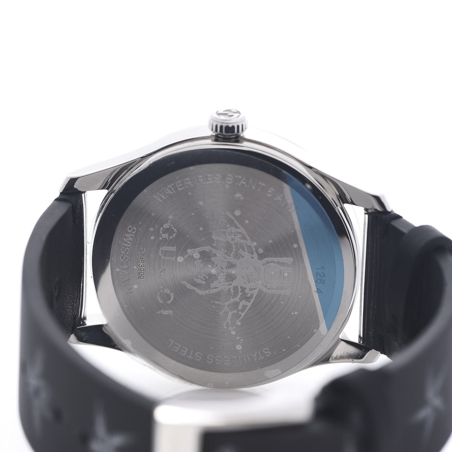Stainless Steel Calfskin 38mm G-Timeless Bee Star Hologram Quartz Watch Black