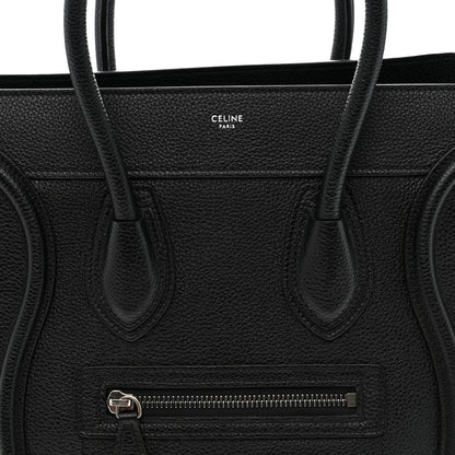 Celine Drummed Calfskin Micro Luggage Black 7 of 9