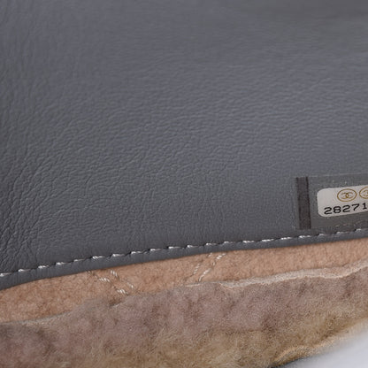 Chanel Shearling Sheepskin Single Flap Gray Pink Beige 7 of 10