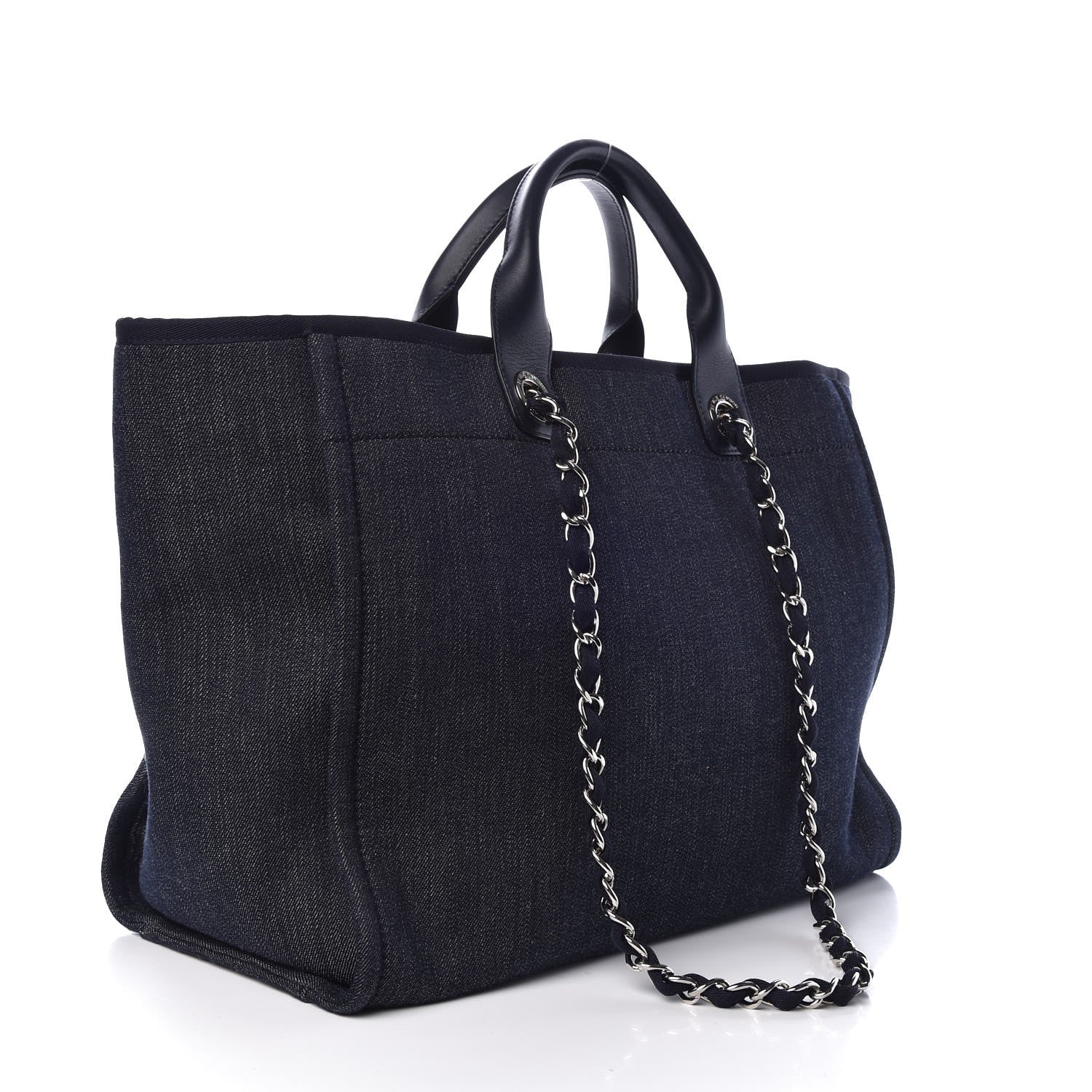 Chanel Denim Large Deauville Tote Dark Blue 4 of 8