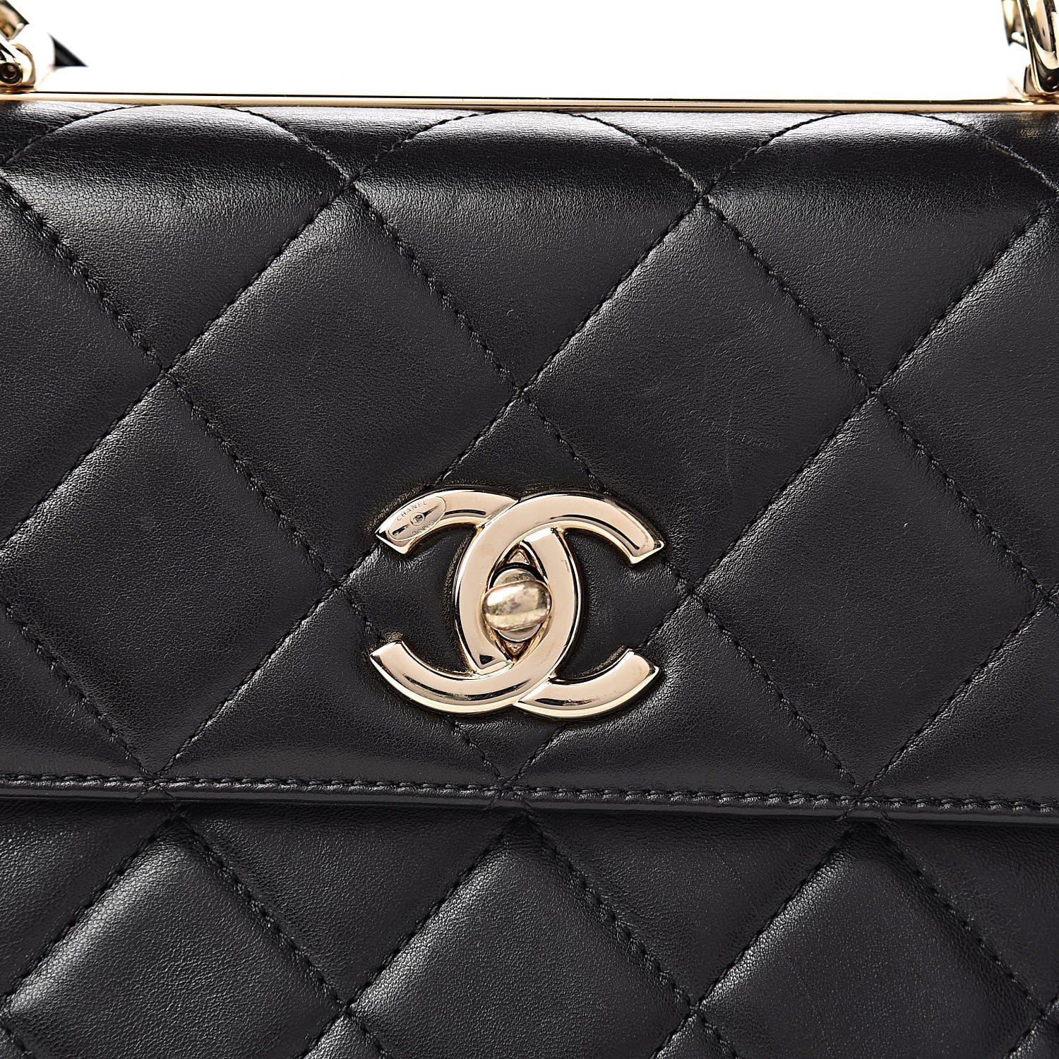 Chanel Lambskin Quilted Small Trendy CC Dual Handle Flap Bag Black 14 of 14