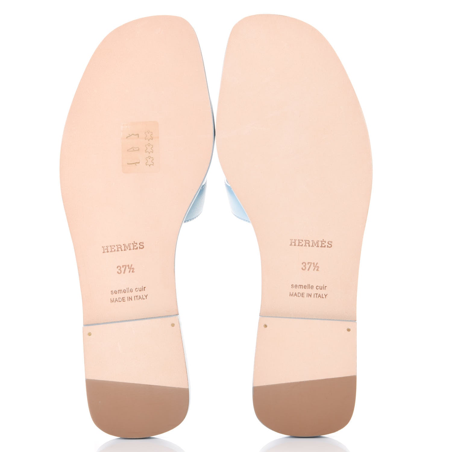 Hermes Calfskin Oran Sandals 37.5 Bleu Dorset 6 of 11