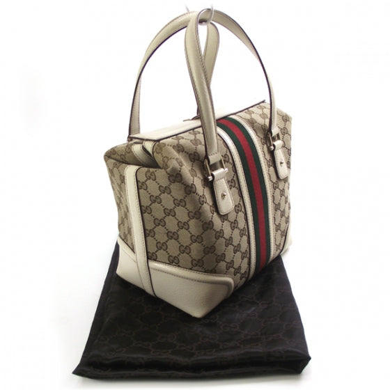 Gucci Monogram Treasure Boston Tote Ivory 3 of 11