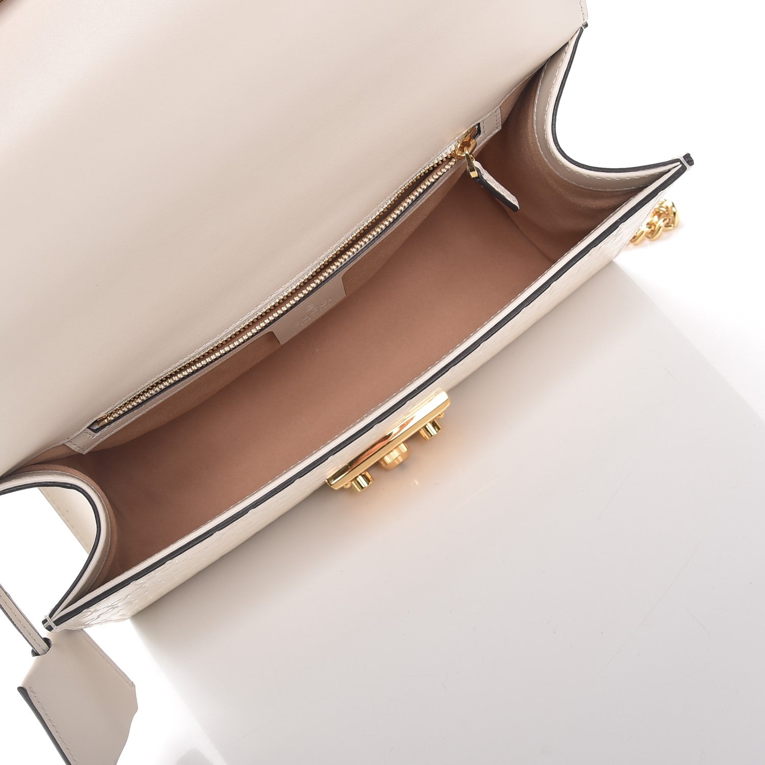 Gucci Guccissima Medium Padlock Shoulder Bag Mystic White 6 of 8