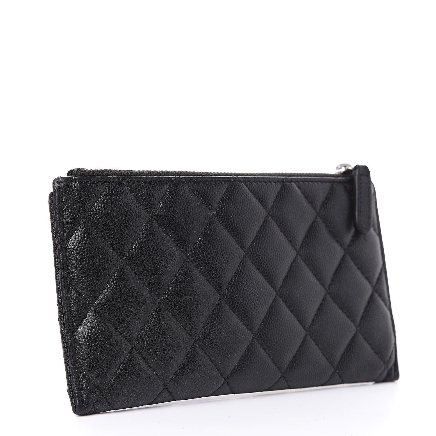 Chanel Iridescent Caviar Quilted Classic Zip Pouch Black 3 of 12