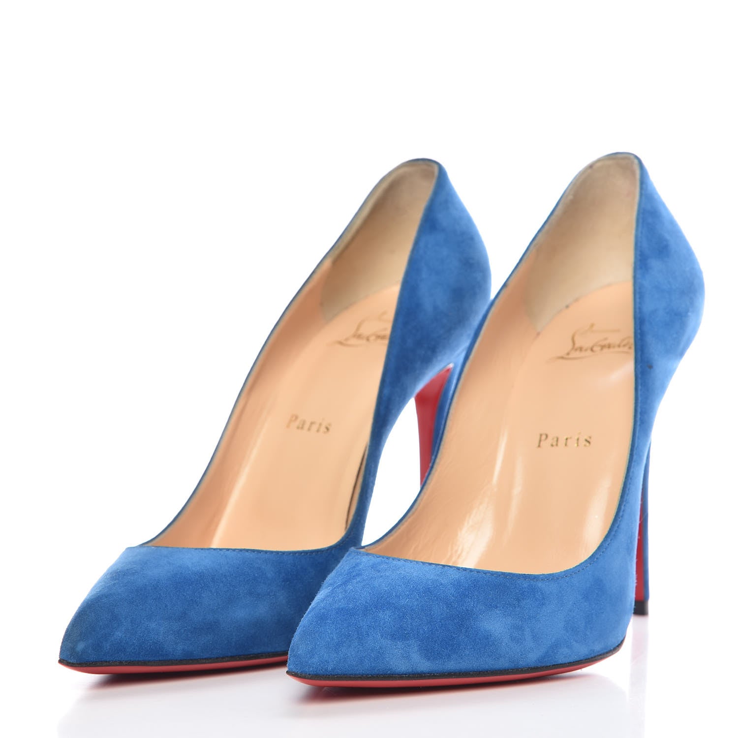 Christian Louboutin Veau Velours Pigalle Follies 100 Pumps 39 Positano 3 of 14