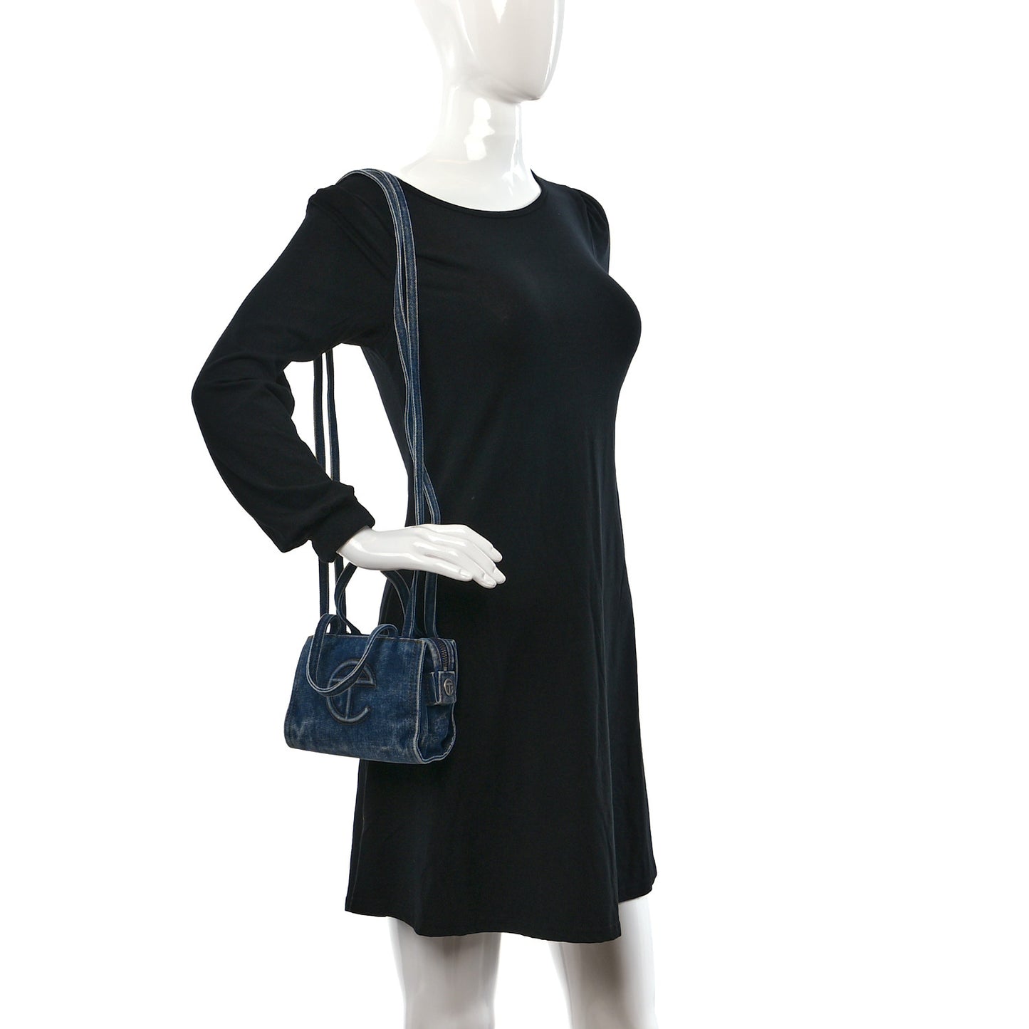 Denim Small Shopping Bag Blue