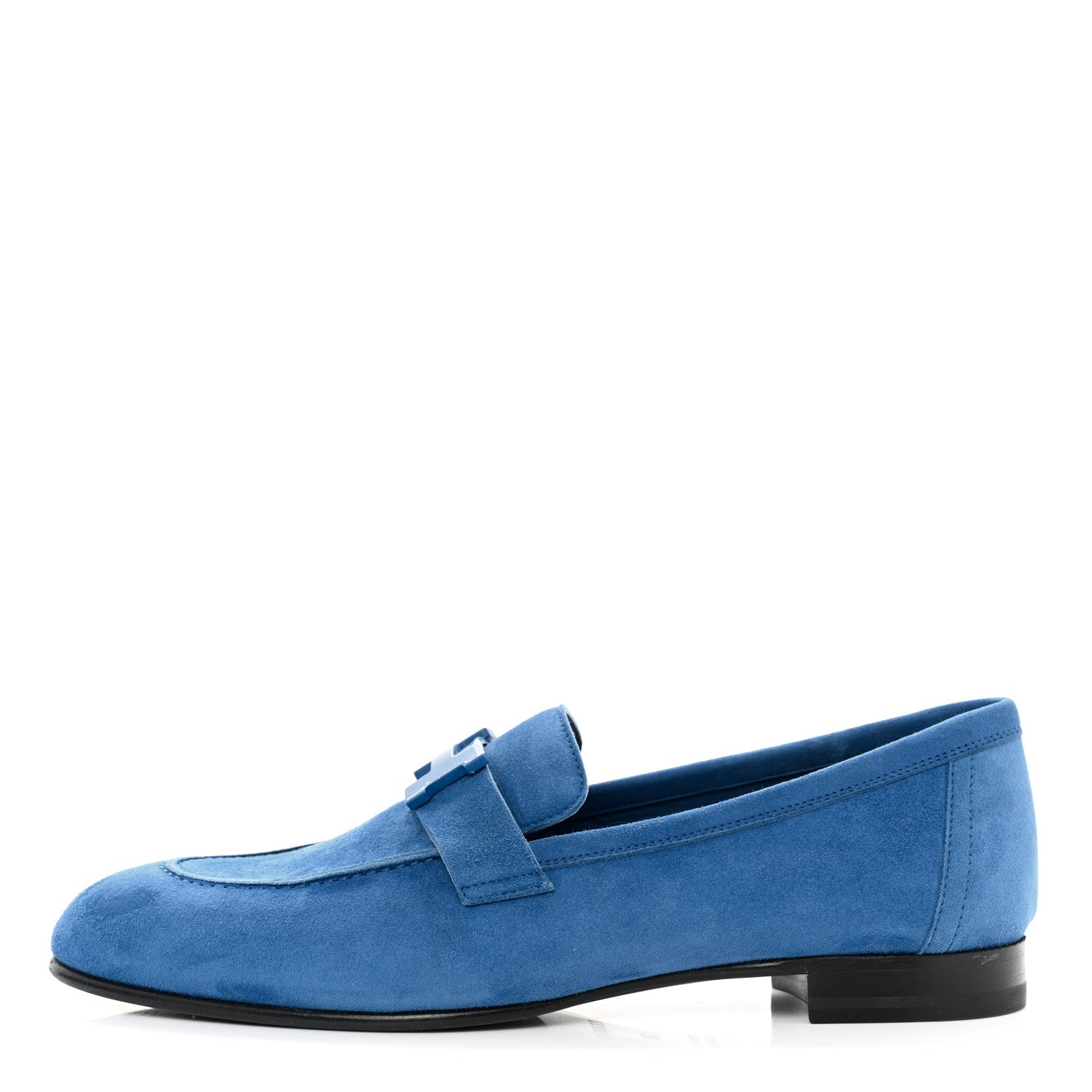 Hermes Suede Goatskin Paris Loafers 38 Bleu Bleuet 1 of 8