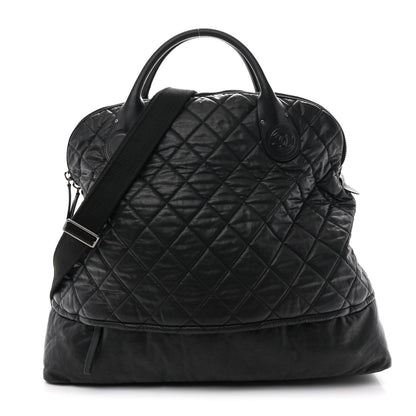 Chanel Coated Canvas Quilted Large Garment Travel Bag Black 1 of 10