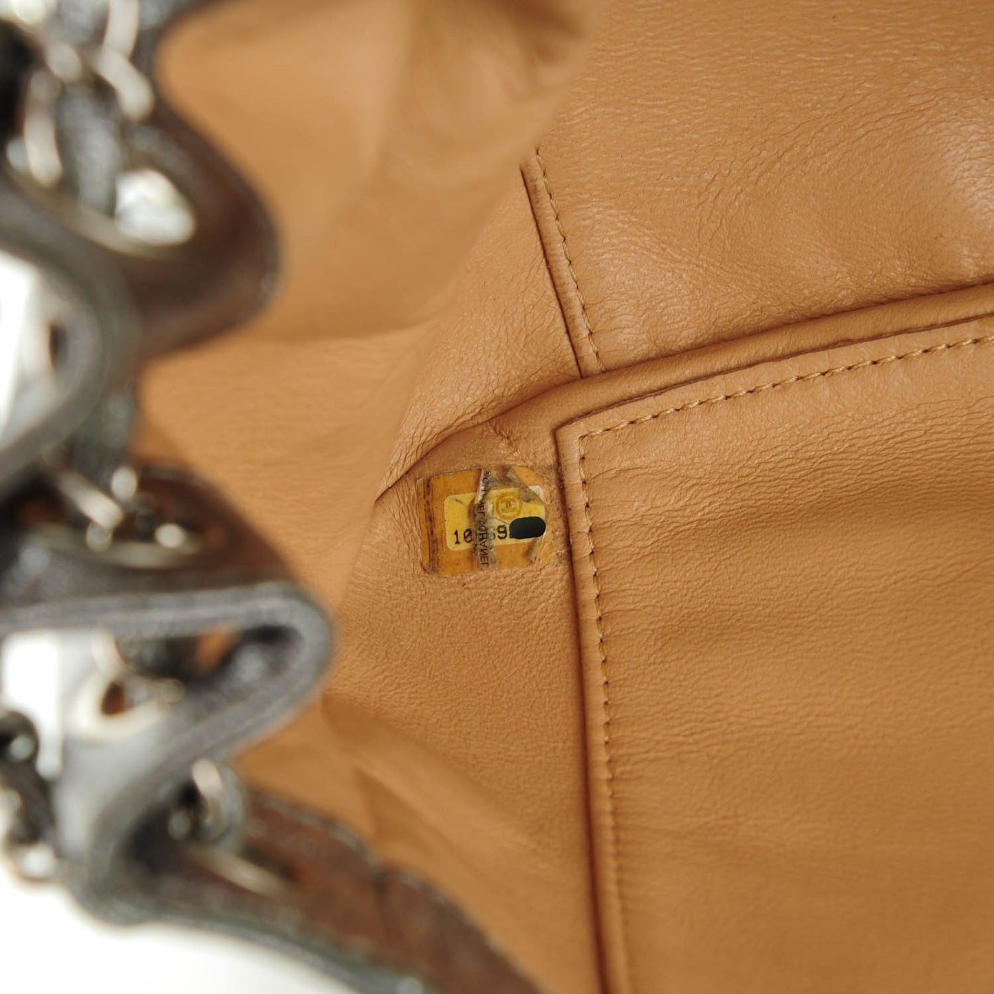 Metallic Goatskin Luxe Ligne Flap Silver