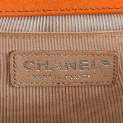 Chanel Crackled Patent Calfskin Medium Boy Flap Orange 6 of 7