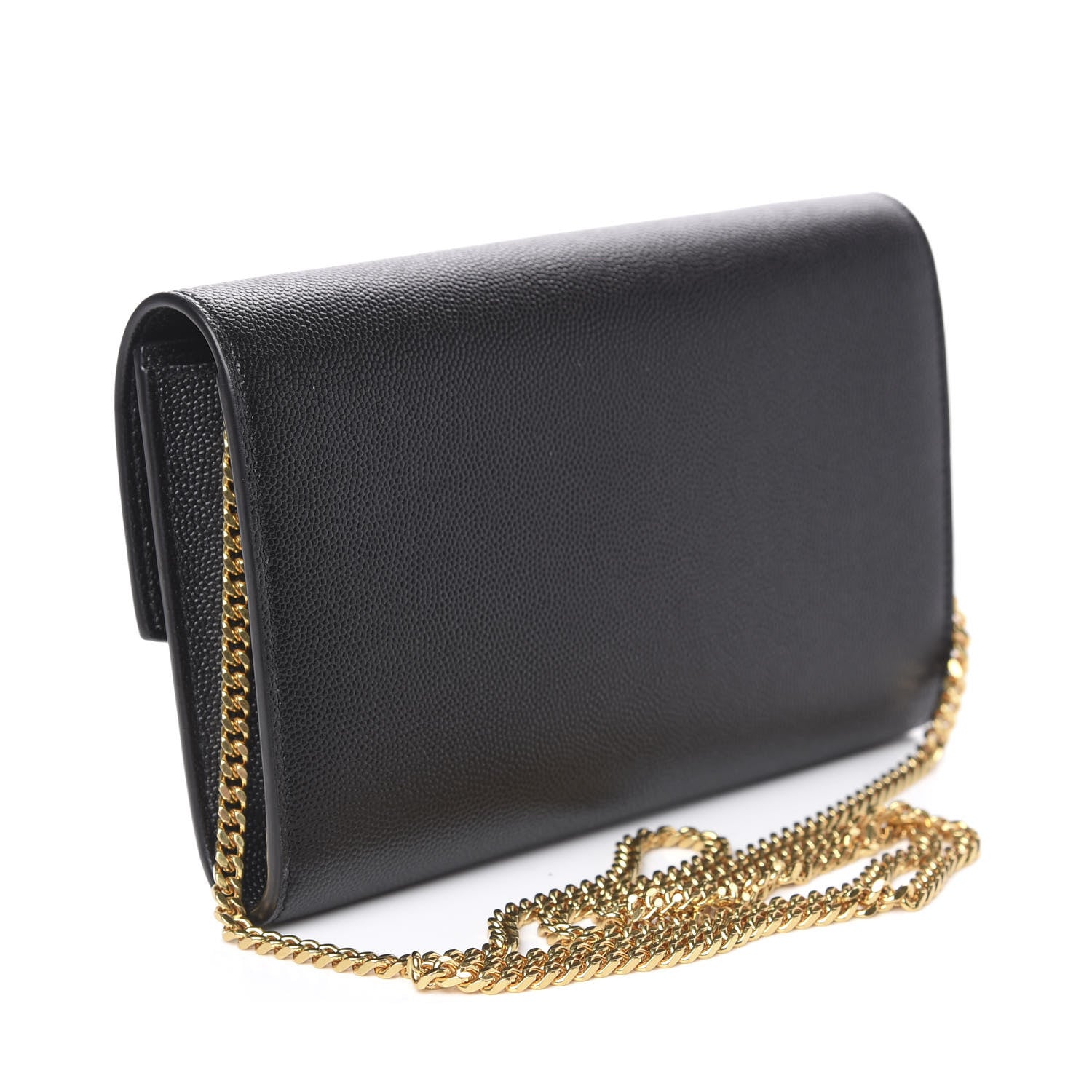 Saint Laurent Grain De Poudre Uptown Chain Wallet Black 3 of 11