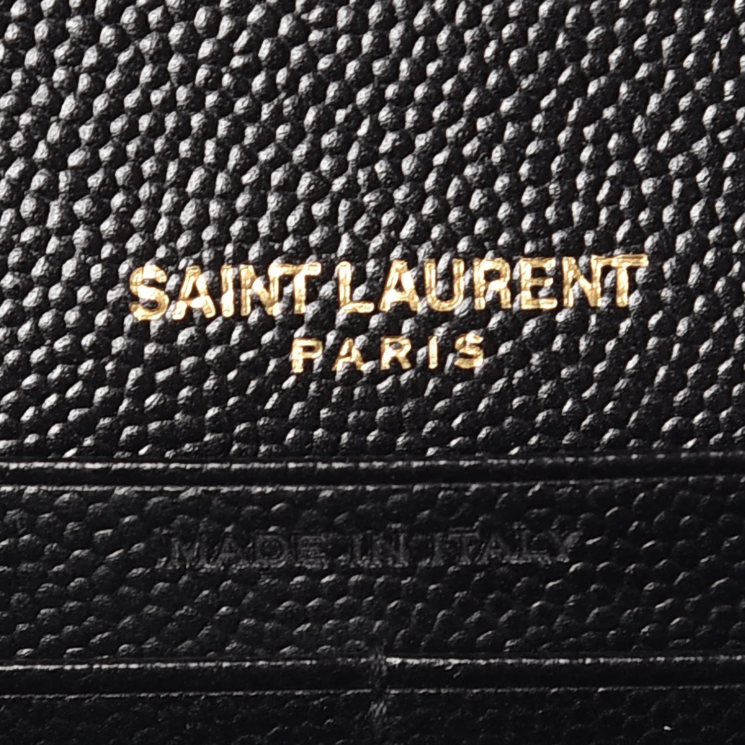 Saint Laurent Grain De Poudre Matelasse Chevron Monogram Chain Wallet Black 8 of 10