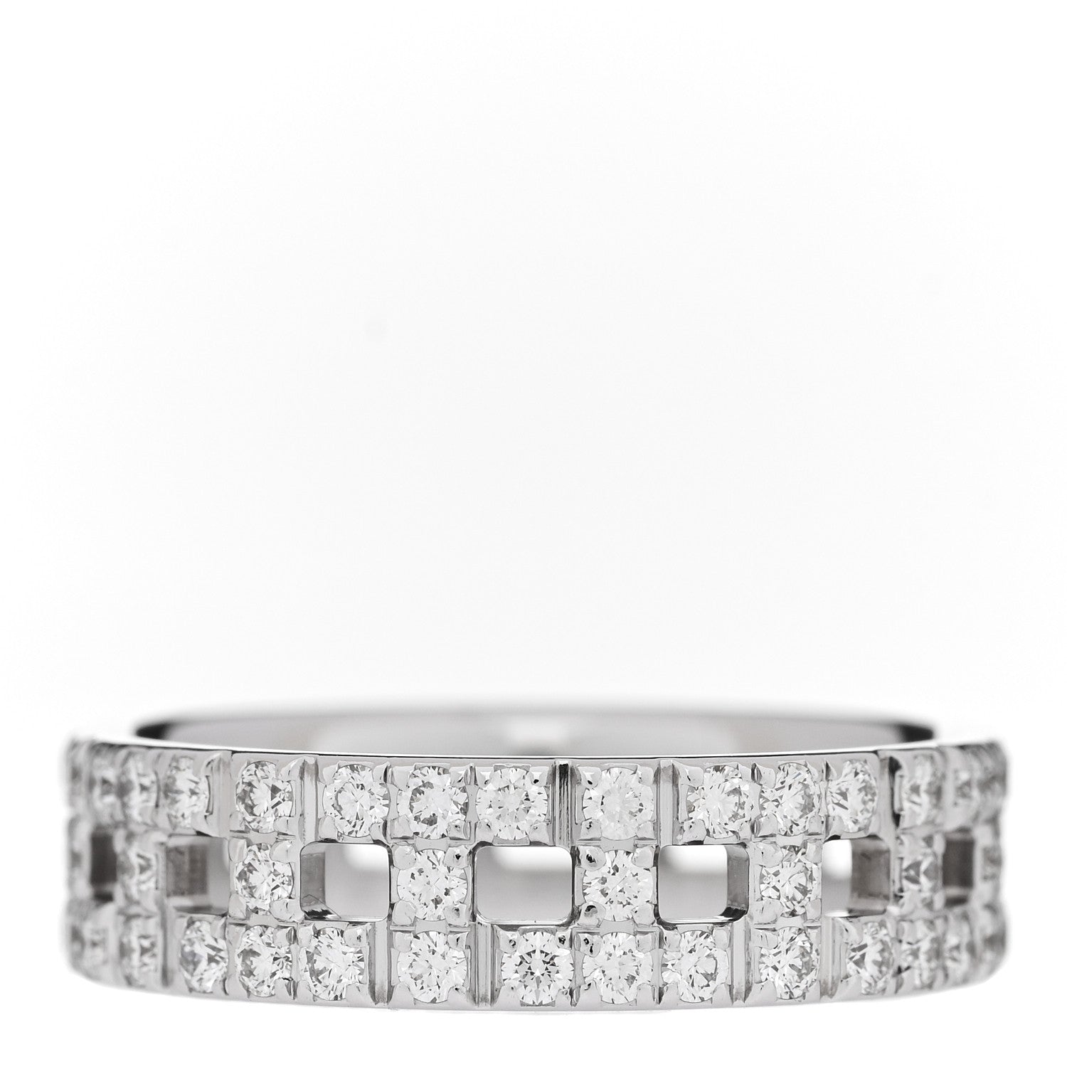 Tiffany 18K White Gold Diamond T True Wide Ring 56 7.75 3 of 5