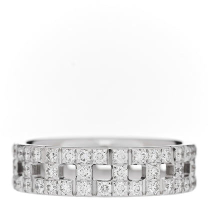Tiffany 18K White Gold Diamond T True Wide Ring 56 7.75 3 of 5