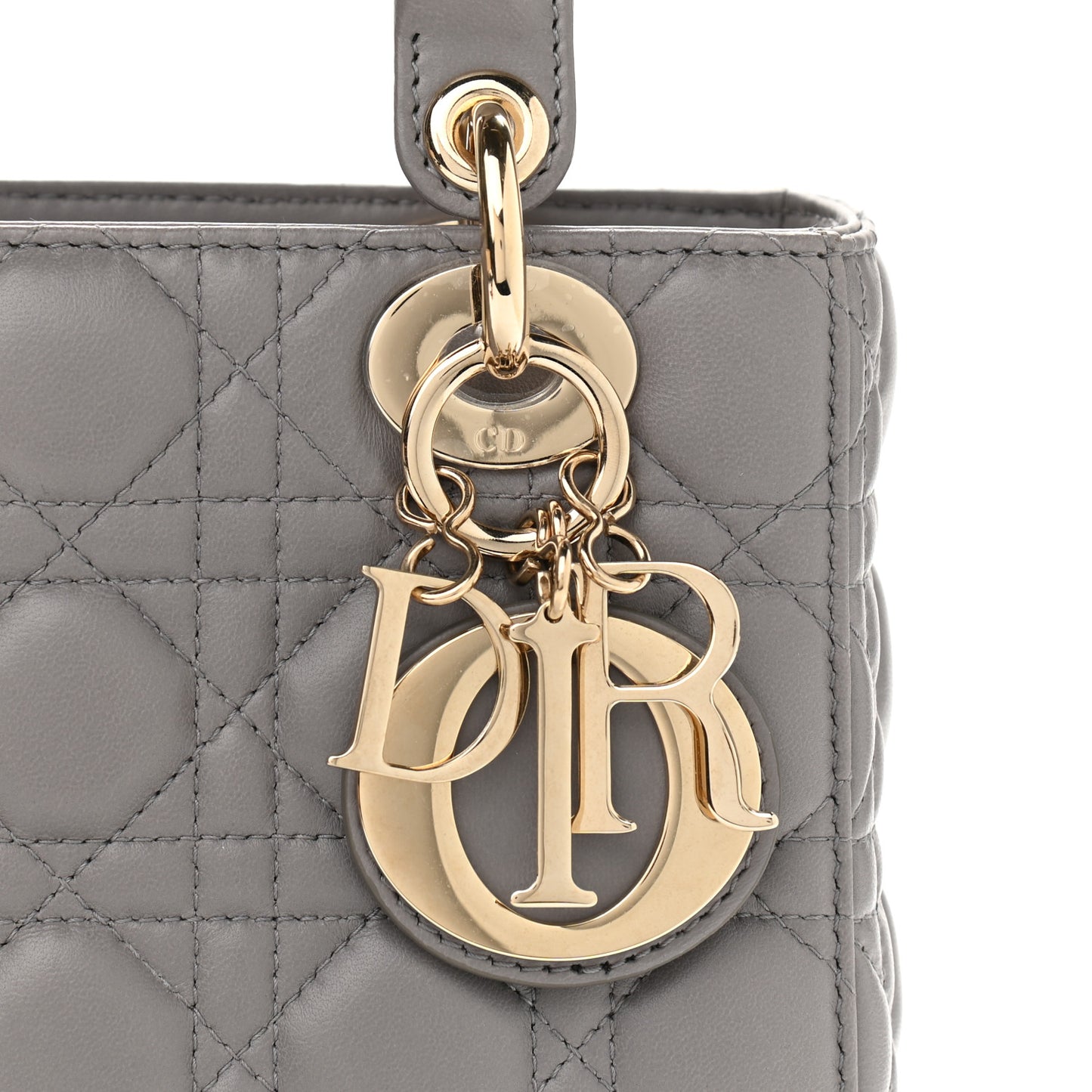 Lambskin Cannage Small Lady Dior Grey