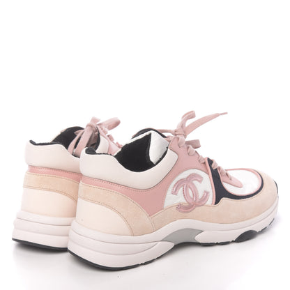Chanel Nylon Lambskin Suede Calfskin CC Sneakers 41 Pink 4 of 8