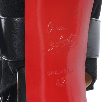 Christian Louboutin Velour Jem 150 Peep Toe Heels 42 Black 6 of 6