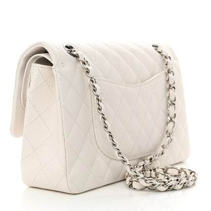 Chanel Caviar Quilted Medium Double Flap White 3 of 12