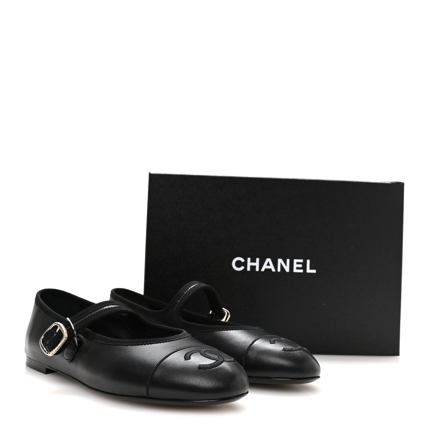 Lambskin Mary Jane Flats 40 Black