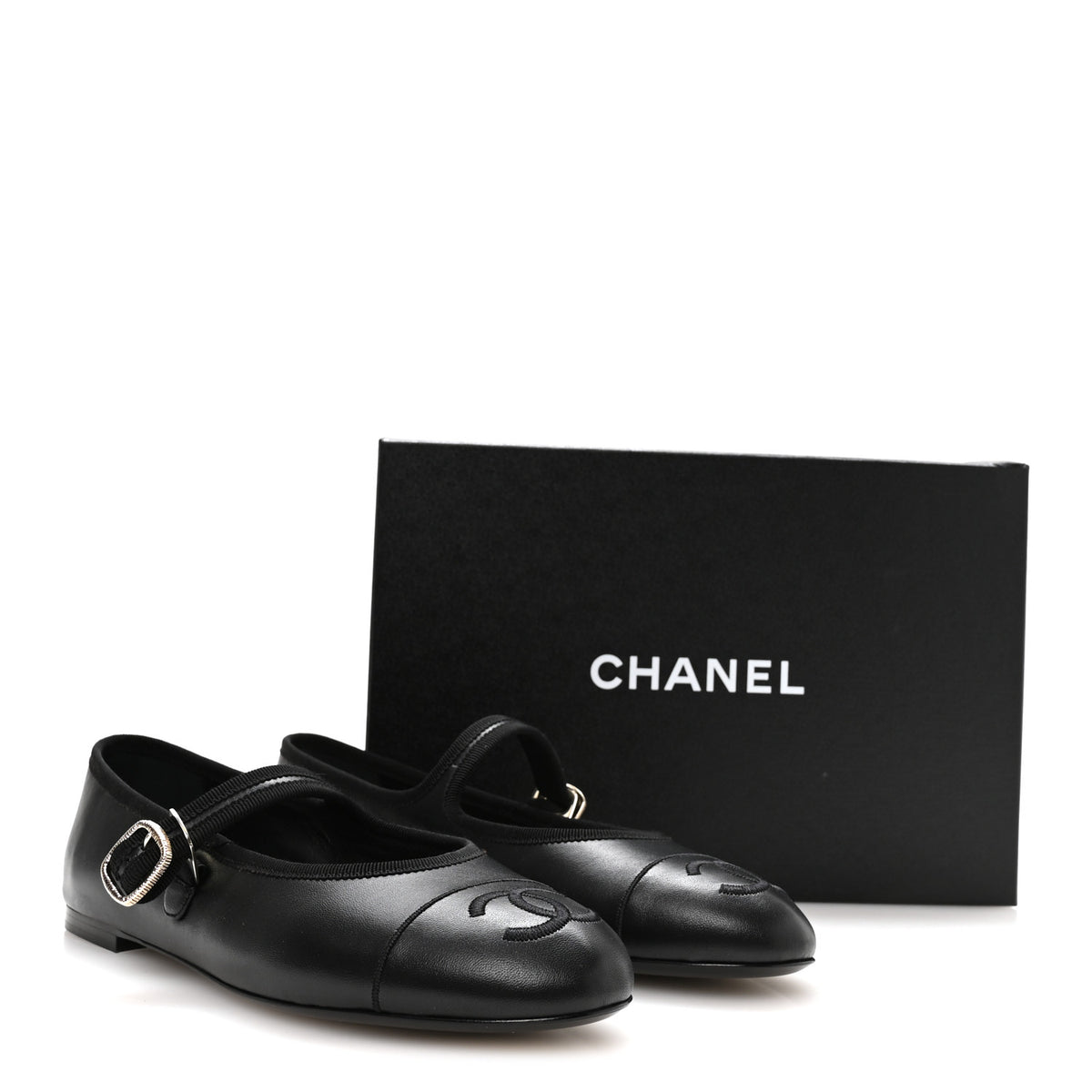 Chanel Lambskin Mary Jane Flats 40 Black 9 of 9