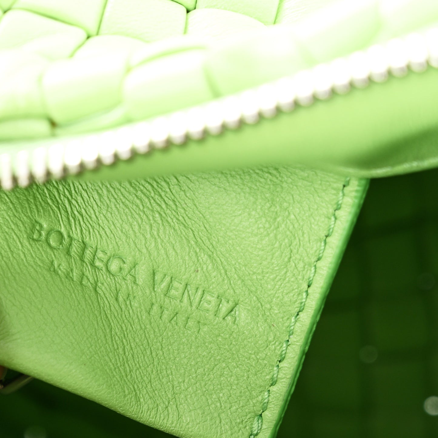 Lambskin Intrecciato Padded Mini Jodie Pistachio