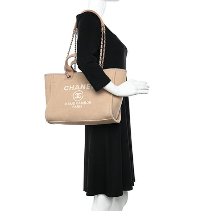 Chanel Mixed Fibers Small Deauville Tote Beige 2 of 12