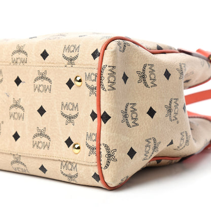 MCM Visetos Shopping Tote Beige Orange 7 of 13