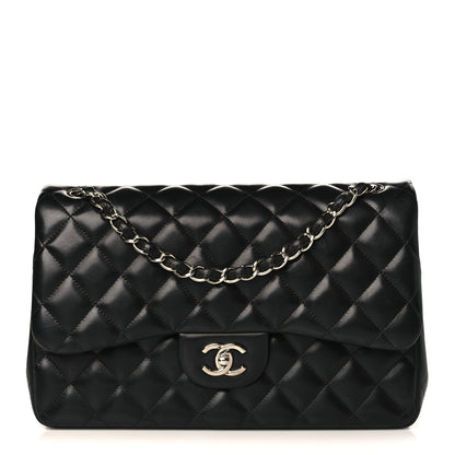 Chanel Lambskin Quilted Jumbo Double Flap Black 1 of 10