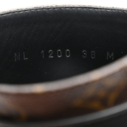 Louis Vuitton Calfskin Monogram Wonderland Flat Ranger Boots 38 Black 7 of 8