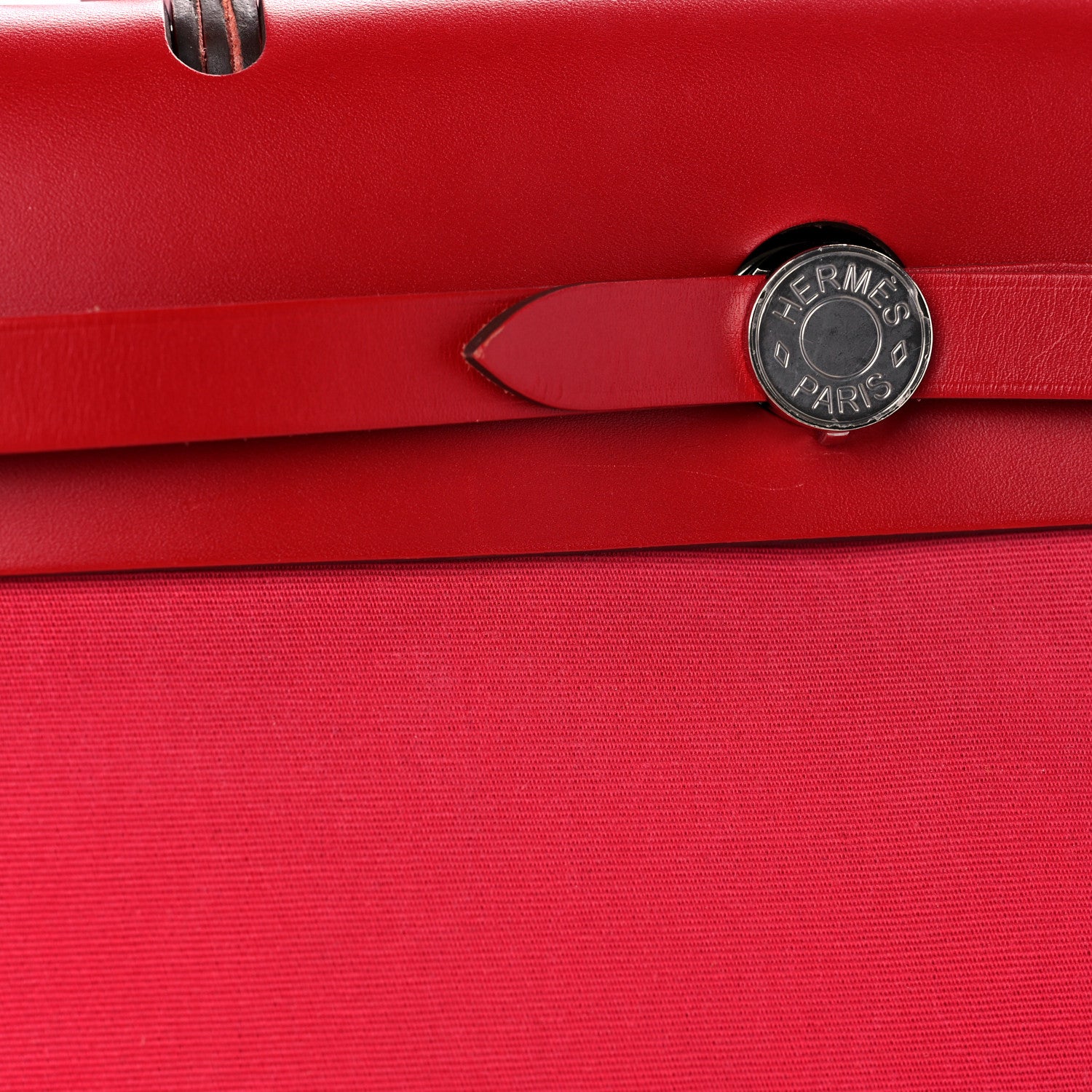 Hermes Military Toile Vache Hunter Herbag Zip 31 PM Rose Extreme Rouge Venetian Rouge Piment 15 of 18